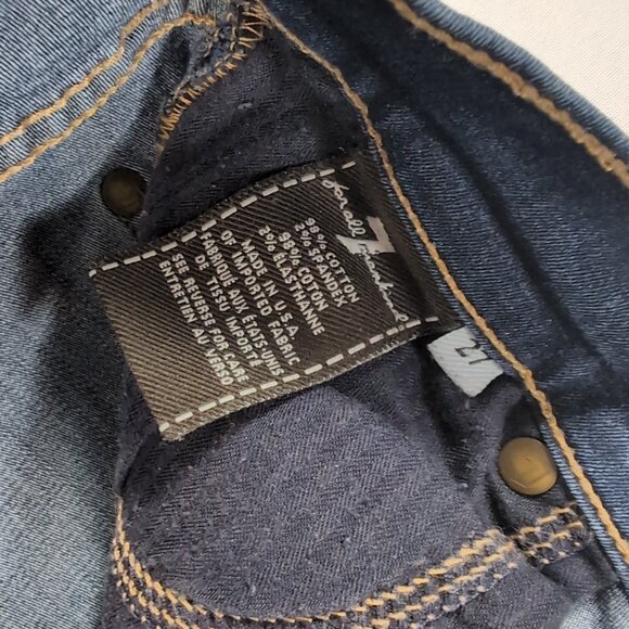 7 For All Mankind Jeans 27 The Skinny Blue Dark Wash Denim Pants Midrise - Picture 5 of 13